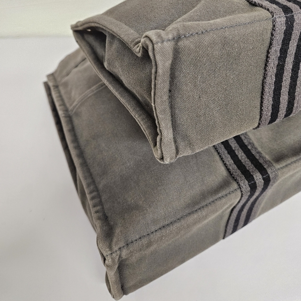 Hermes Canvas Fourre Tout Holdall MM and GM Tote Bag Set in Gray and Black - Picture 8 of 17